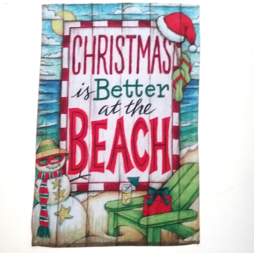 GARDEN FLAG Christmas is Better at the Beach 12x18